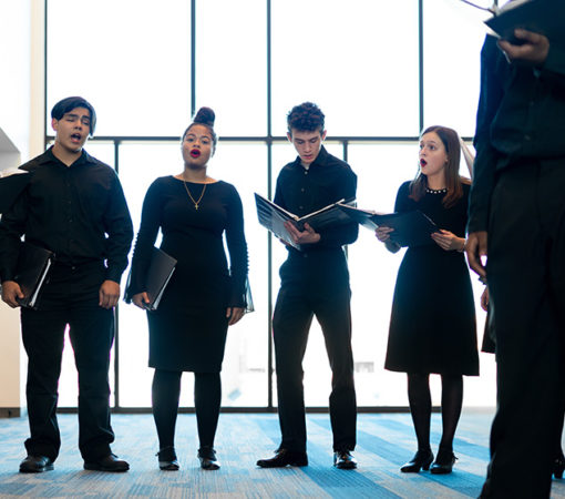 A singing group performs at the Santa Fe Celebration in Temple, TX