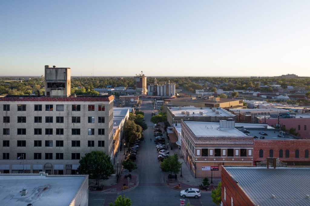 Aerial view of downtown Temple, TX