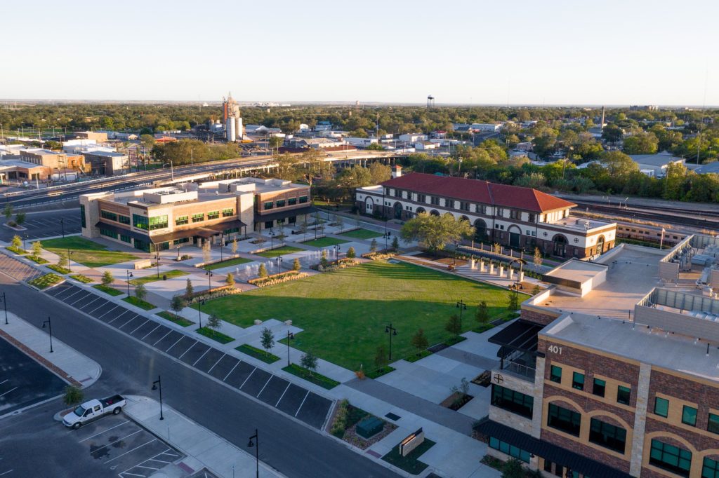 Aerial view of downtown Temple, TX