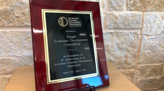 Temple Accredited Economic Development Organization Award