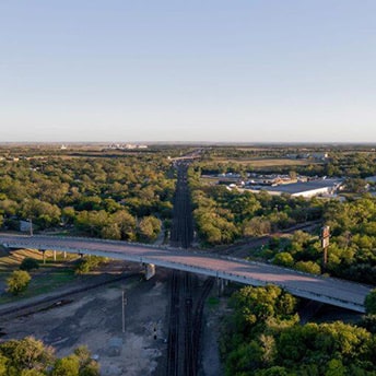 An aerial view of Temple, Texas